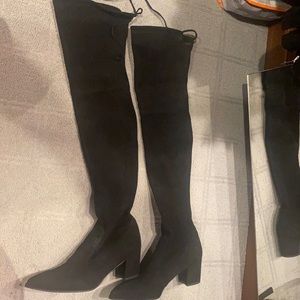 Stuart weitzman thighland black suede boots